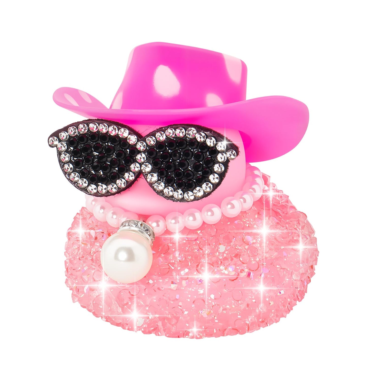 Pink Diamond Rubber Duck Car Ornaments Dashboard Decorations for Cool car Accessories with Diamond