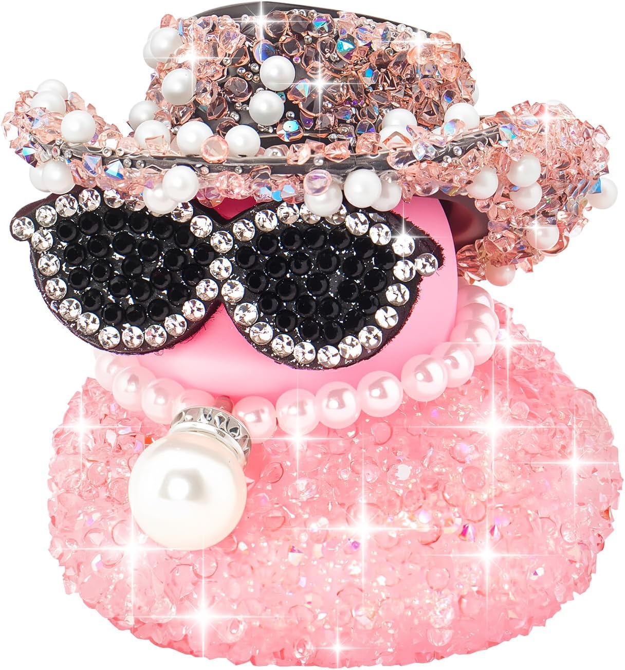 Pink Diamond Rubber Duck Car Ornaments Dashboard Decorations for Cool car Accessories with Diamond