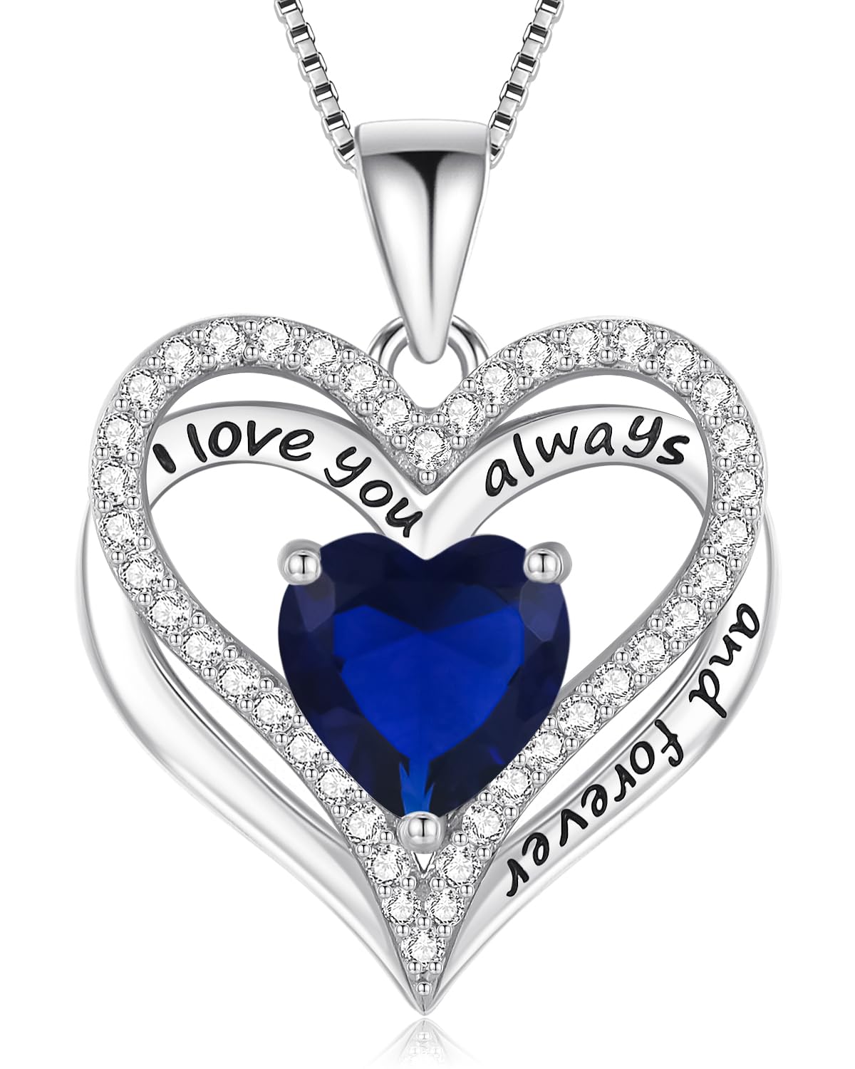 925 Silver Heart Love Necklace Women, Wife Anniversary Jewelry Gift for Her