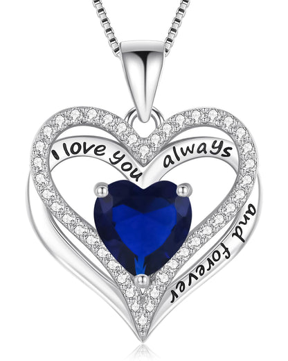 925 Silver Heart Love Necklace Women, Wife Anniversary Jewelry Gift for Her