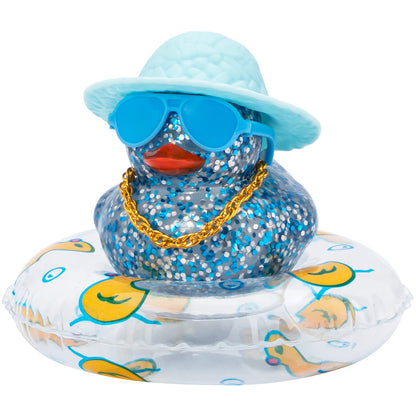 Pink Rubber Duck, Heart-Shaped Sunglasses Rubber Ducks for Cars, Funny and Cool as Car Ornament Gifts, Pink Cowboy Hat