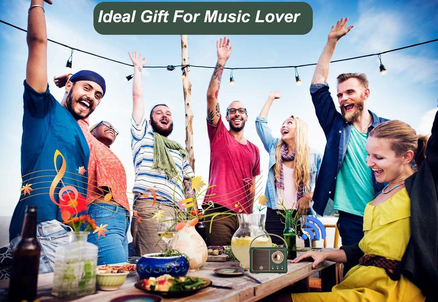 Retro Bluetooth Speaker - Vintage Style Wireless Speaker with Rich Bass