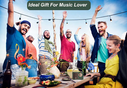 Retro Bluetooth Speaker - Vintage Style Wireless Speaker with Rich Bass