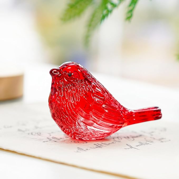 Blown Glass Bird Figurines - Crystal Collectible Decor for Home & Gifts
