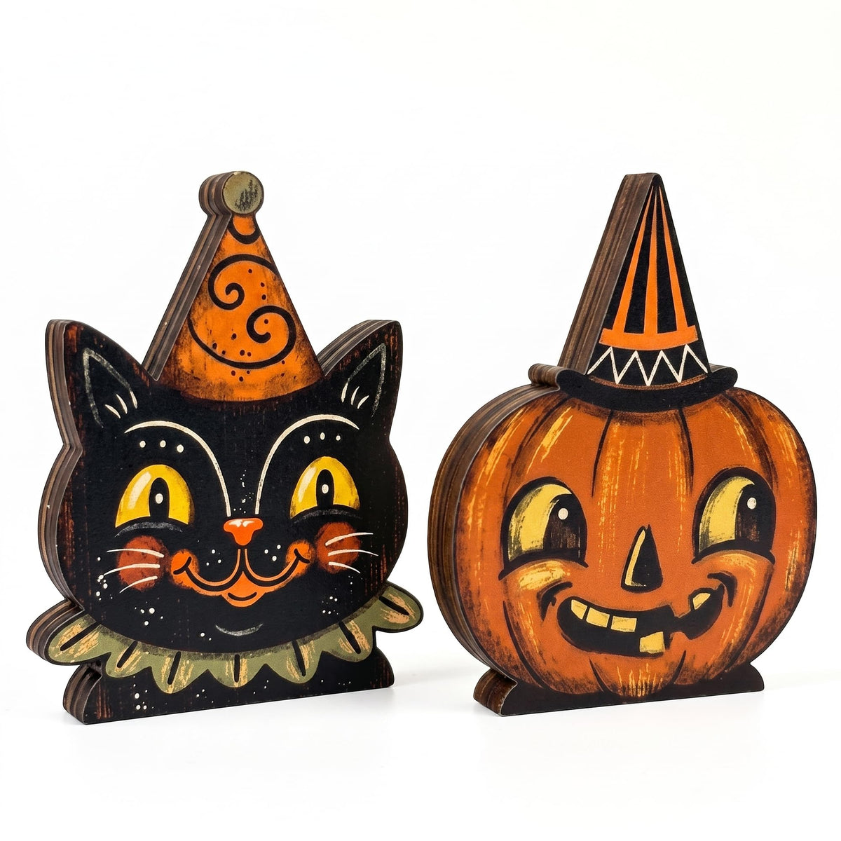 Wooden Halloween Decor Small Halloween Signs Indoor Decor Black Cat Pumpkin