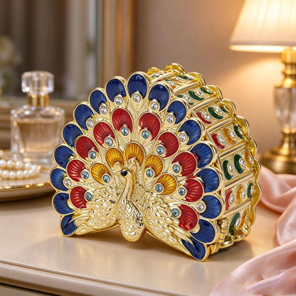 Enamel Peacock & Nature-Inspired Trinket Boxes
