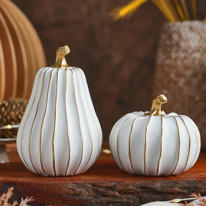 Pumpkin Decor Fall Decoration, Resin Gold Pumpkins for Decorating