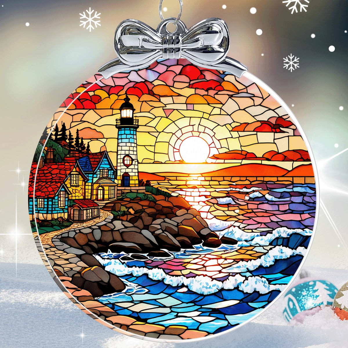 Dragon & Book Christmas Ornament 2026 Glass - Christmas Tree Decorations