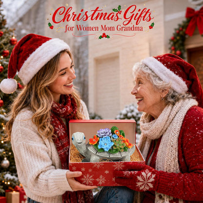 Turtle Statues Solar Garden Decor, Christmas Gift for Grandma Mom