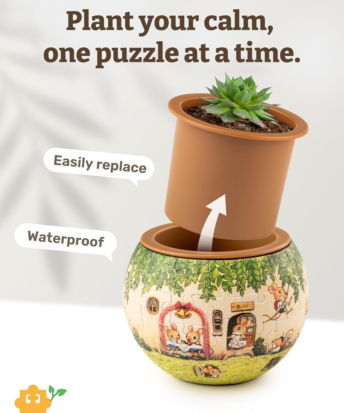 PieceRelax 3D Puzzle Planter – 80-Piece Decorative Plant Pot