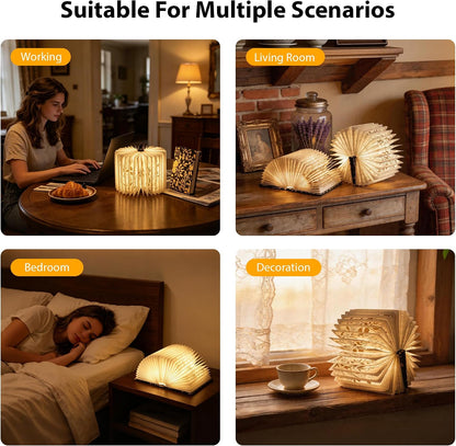 Floral Folding Book Lamp – Gift for Book Lovers