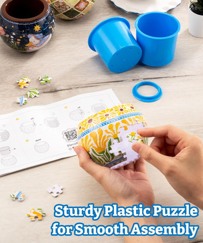 PieceRelax 3D Puzzle Planter – 80-Piece Decorative Plant Pot
