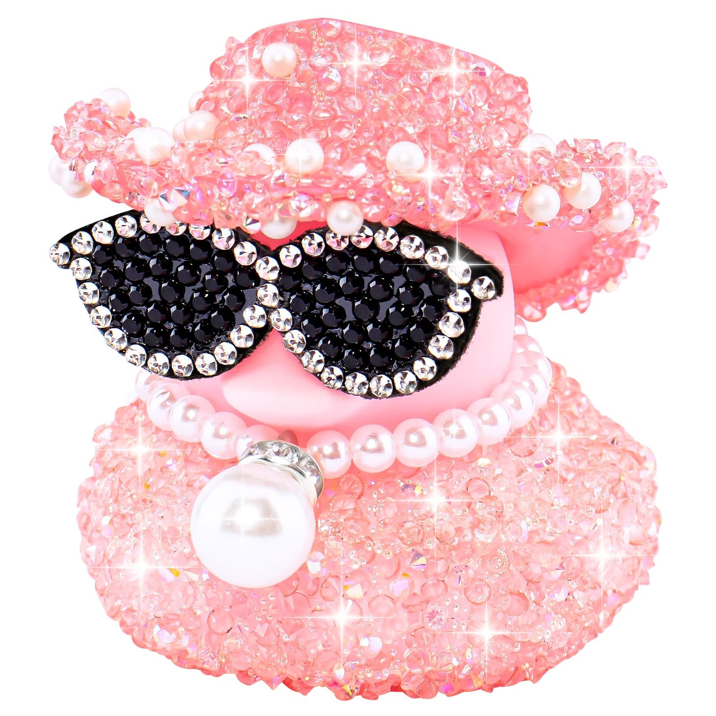 Pink Diamond Rubber Duck Car Ornaments Dashboard Decorations for Cool car Accessories with Diamond