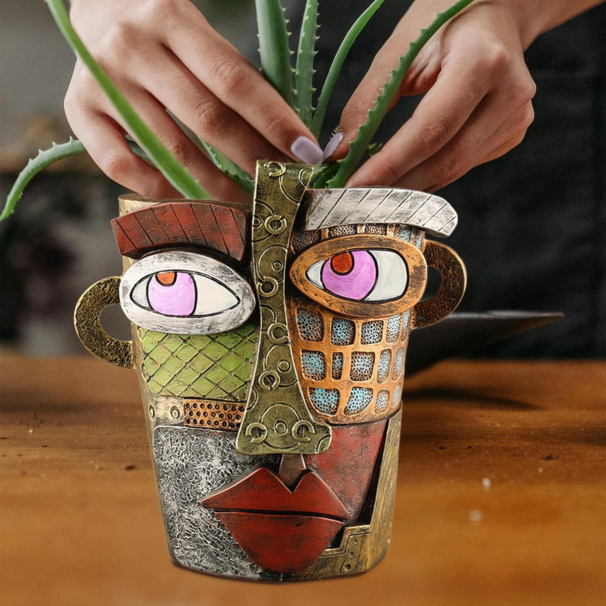 Midogaigai Abstract Face Planter Pots for Indoor Plants&Flowers Home Decor
