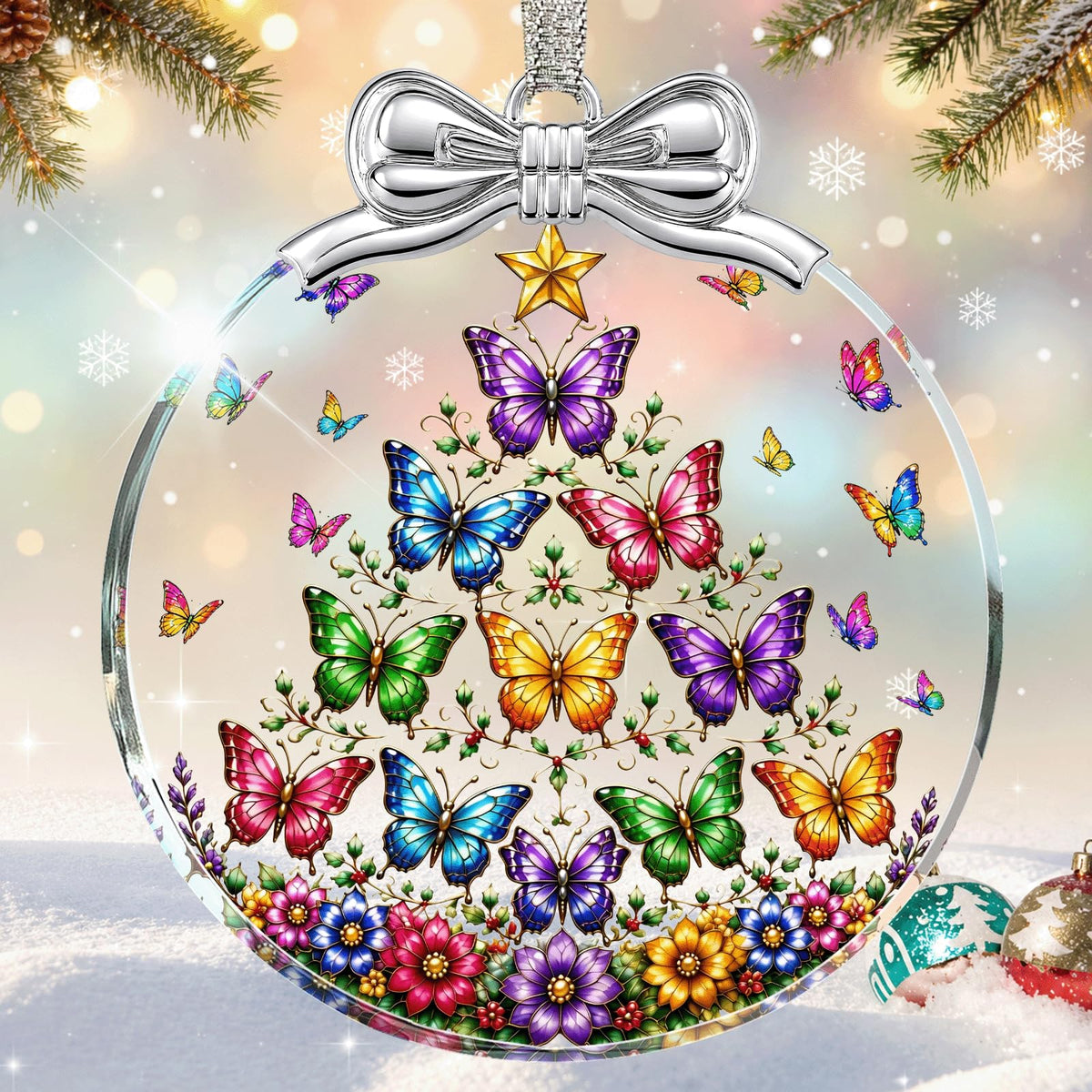 Dragon & Book Christmas Ornament 2026 Glass - Christmas Tree Decorations