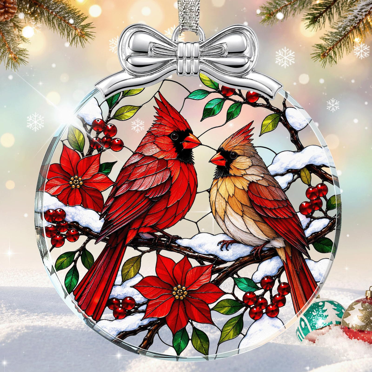 Dragon & Book Christmas Ornament 2026 Glass - Christmas Tree Decorations