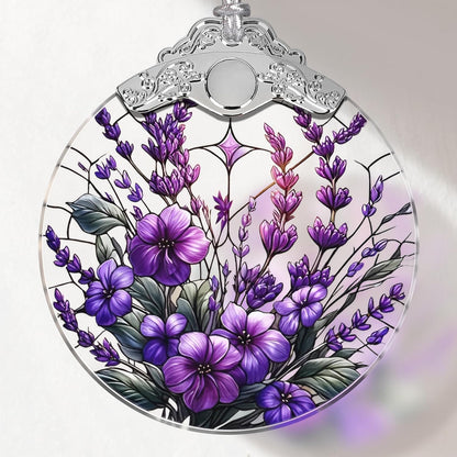 Violet Stained Glass Christmas Ornament