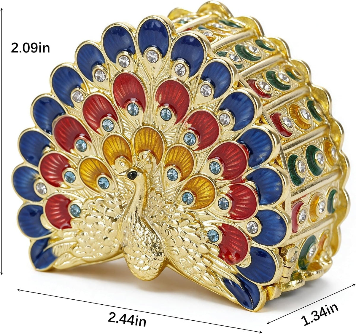 Enamel Peacock & Nature-Inspired Trinket Boxes