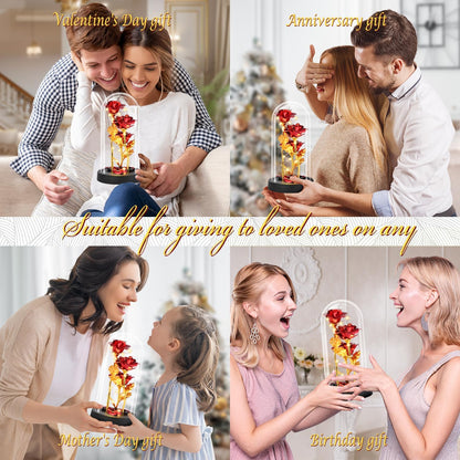 Rose Flower in Glass Dome - Romantic Gifts
