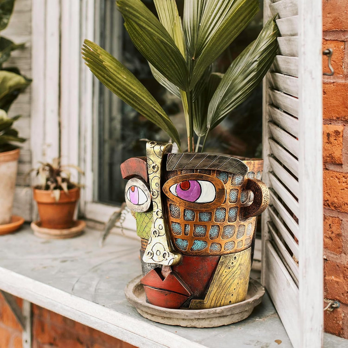 Midogaigai Abstract Face Planter Pots for Indoor Plants&Flowers Home Decor