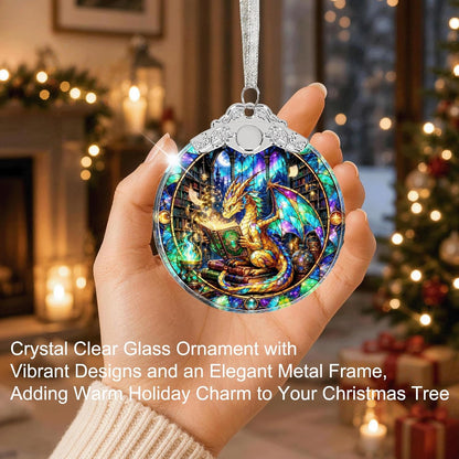 Dragon & Book Christmas Ornament 2026 Glass - Christmas Tree Decorations