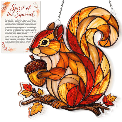 Acrylic Squirrel Suncatcher Autumn Ornamen, Squirrel Gifts for Women
