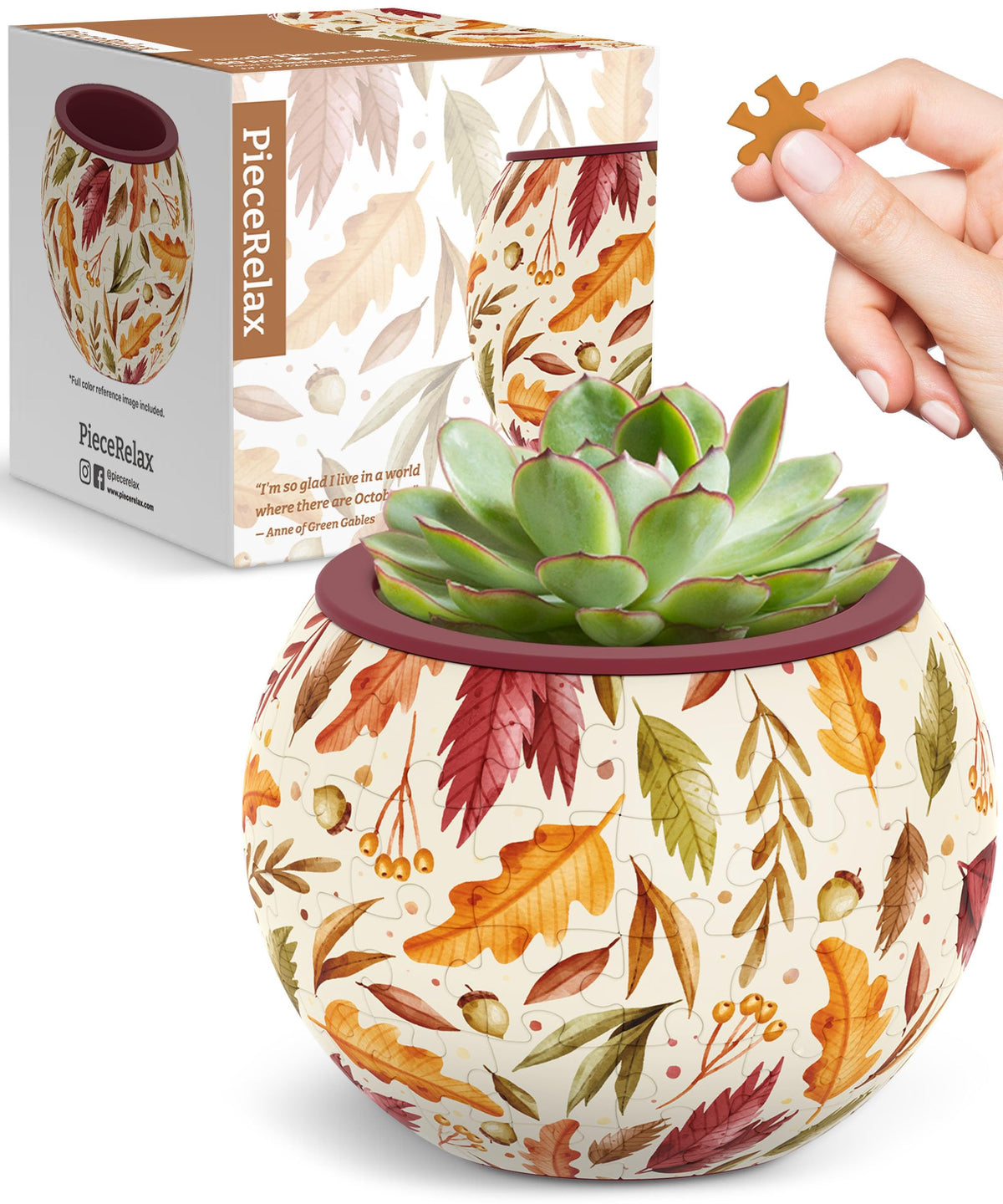 PieceRelax 3D Puzzle Planter – 80-Piece Decorative Plant Pot