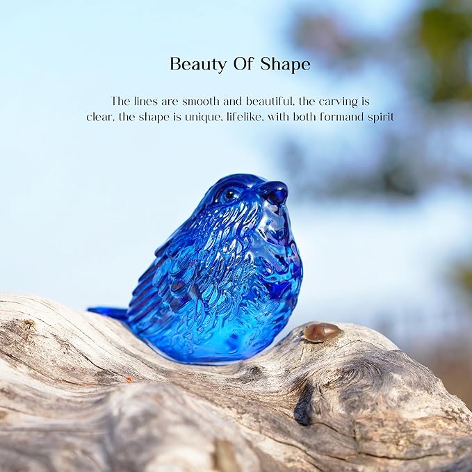 Blown Glass Bird Figurines - Crystal Collectible Decor for Home & Gifts
