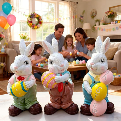Easter- Cartoon Rabbit Holding Egg Resin Ornament for Home & Garden