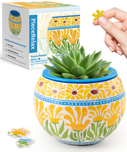 PieceRelax 3D Puzzle Planter – 80-Piece Decorative Plant Pot