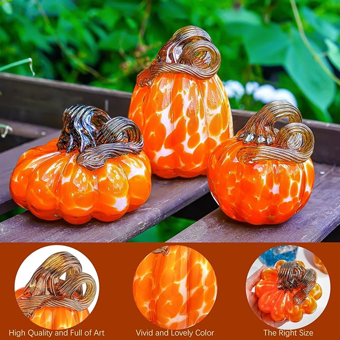 Pure handmade glass pumpkin ornament pastoral color pumpkin ornament