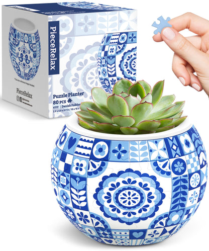 PieceRelax 3D Puzzle Planter – 80-Piece Decorative Plant Pot