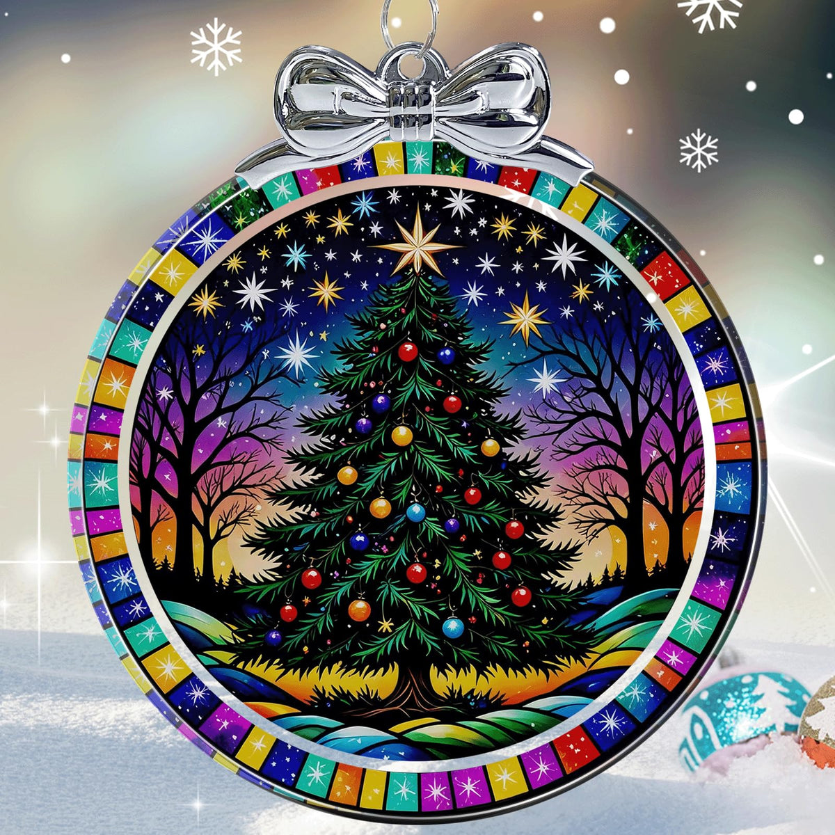 Dragon & Book Christmas Ornament 2026 Glass - Christmas Tree Decorations