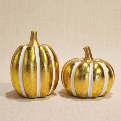 Pumpkin Decor Fall Decoration, Resin Gold Pumpkins for Decorating