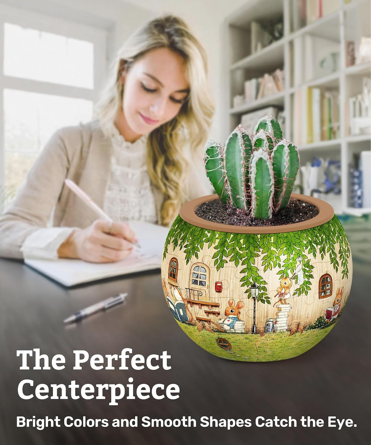 PieceRelax 3D Puzzle Planter – 80-Piece Decorative Plant Pot
