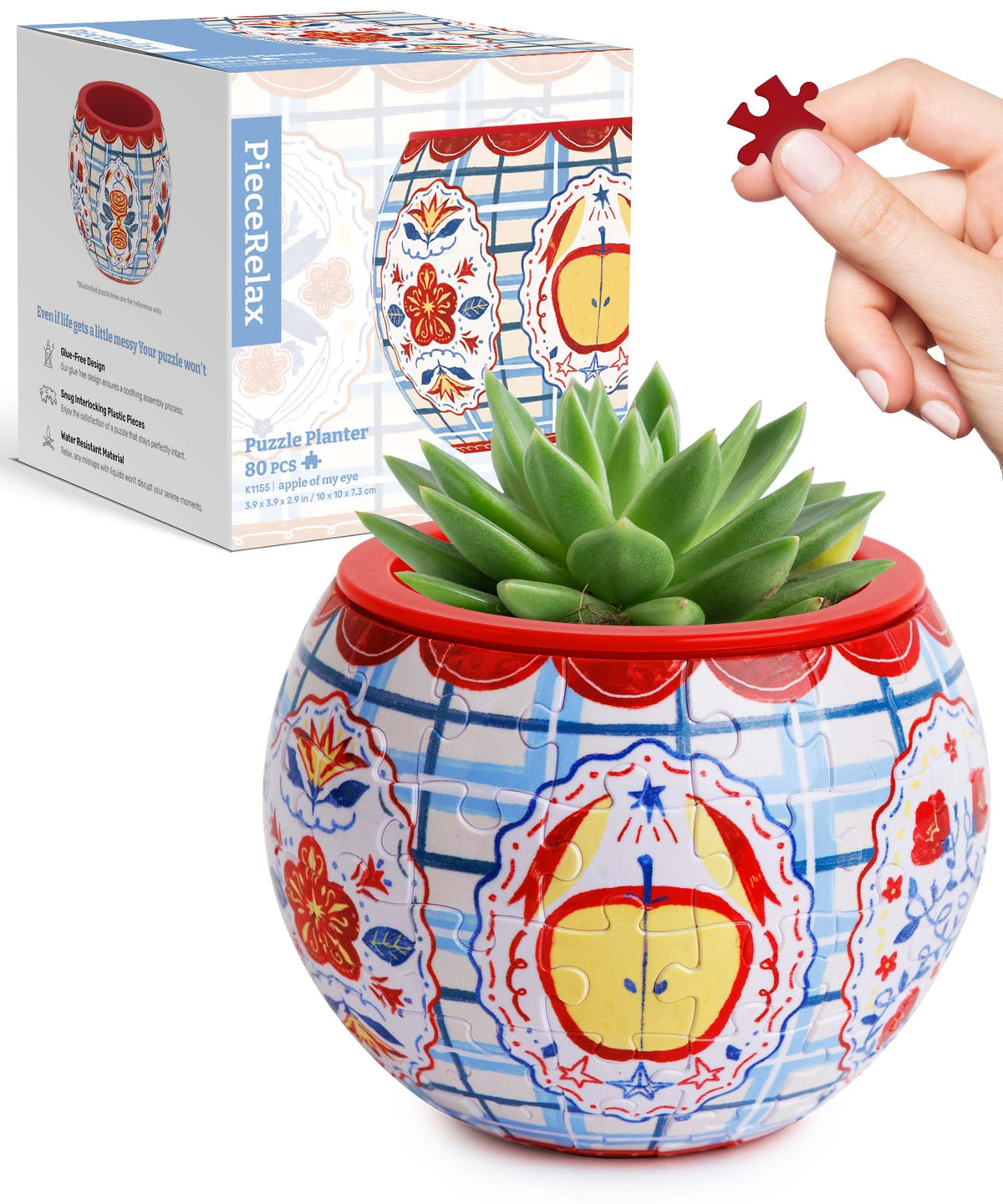 PieceRelax 3D Puzzle Planter – 80-Piece Decorative Plant Pot