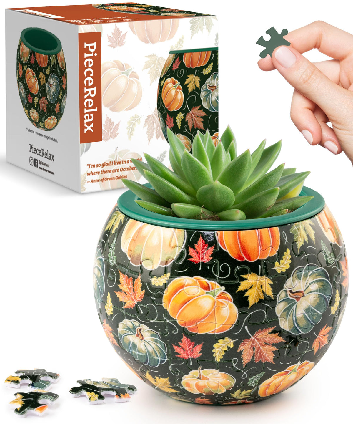 PieceRelax 3D Puzzle Planter – 80-Piece Decorative Plant Pot