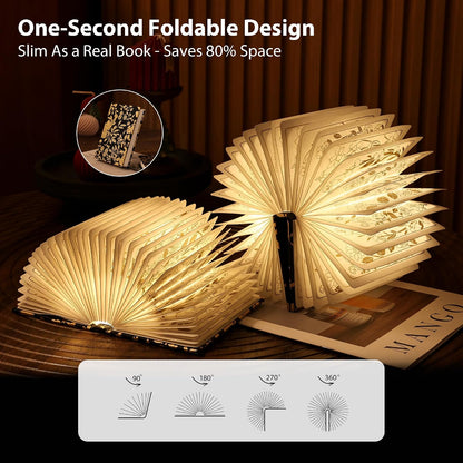 Floral Folding Book Lamp – Gift for Book Lovers