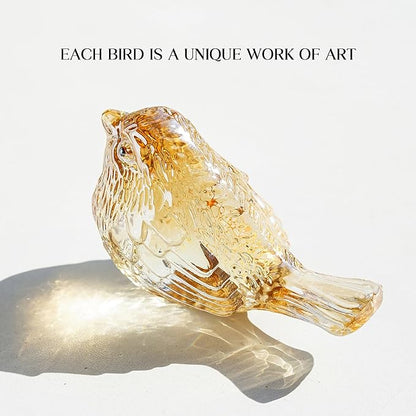 Blown Glass Bird Figurines - Crystal Collectible Decor for Home & Gifts