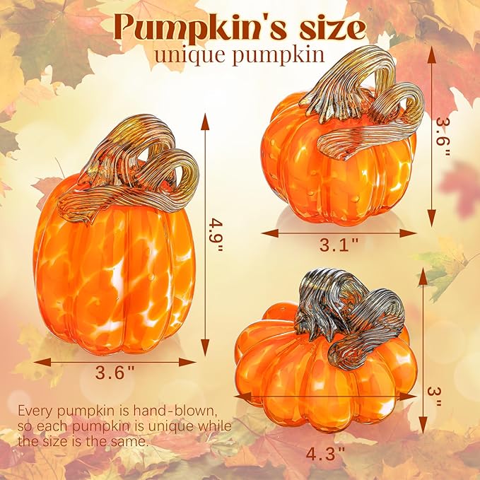 Pure handmade glass pumpkin ornament pastoral color pumpkin ornament