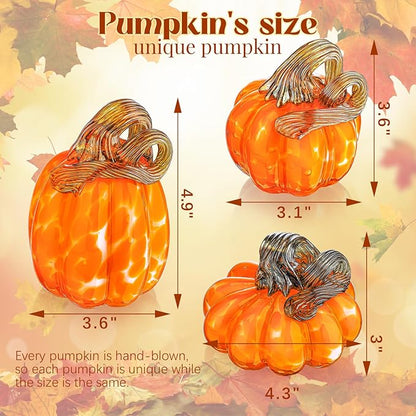 Pure handmade glass pumpkin ornament pastoral color pumpkin ornament