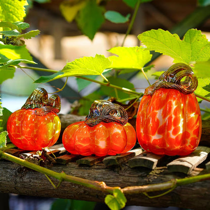 Pure handmade glass pumpkin ornament pastoral color pumpkin ornament