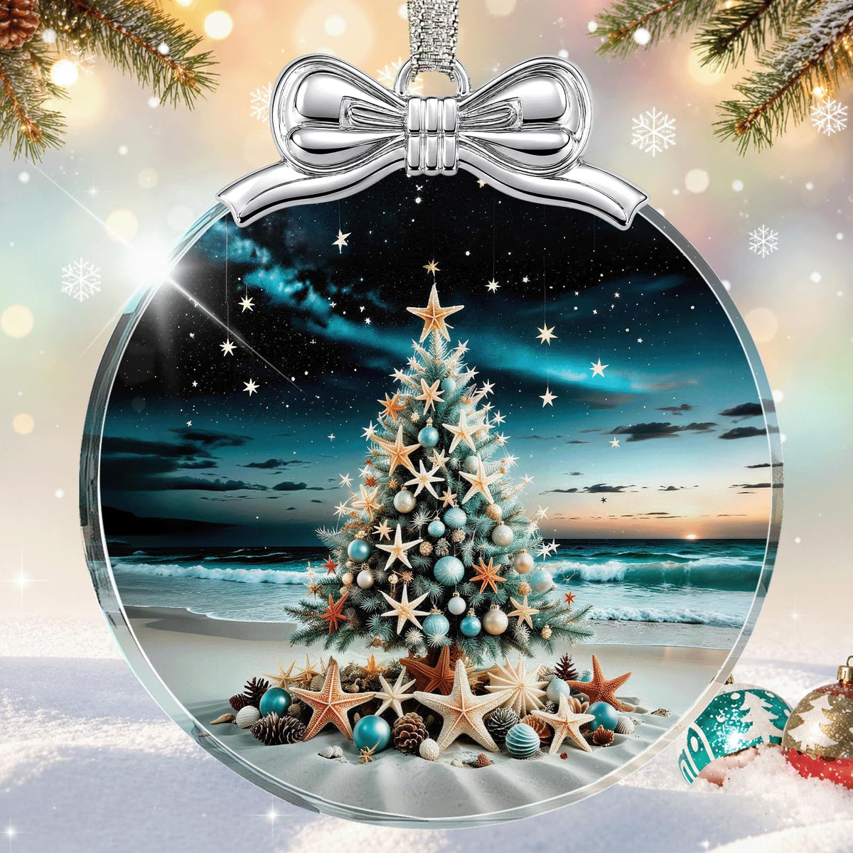 Dragon & Book Christmas Ornament 2026 Glass - Christmas Tree Decorations