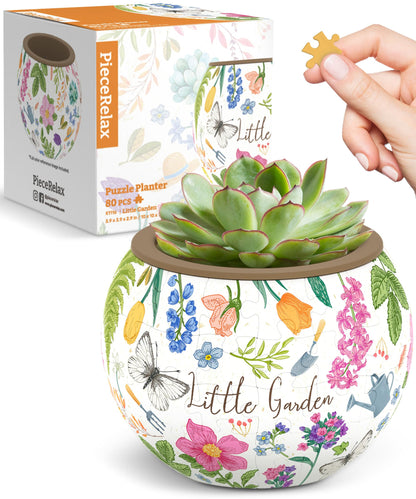 PieceRelax 3D Puzzle Planter – 80-Piece Decorative Plant Pot