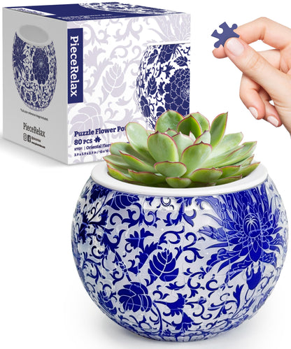 PieceRelax 3D Puzzle Planter – 80-Piece Decorative Plant Pot