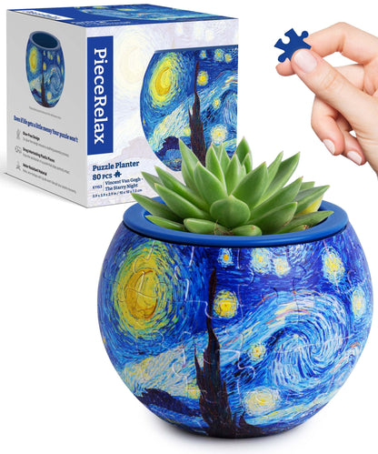 PieceRelax 3D Puzzle Planter – 80-Piece Decorative Plant Pot