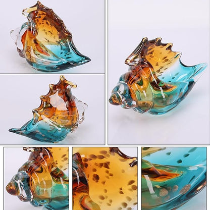 Seashell - Hand Blown Glass Coastal Unique Ocean Shell Conch Art Figurines
