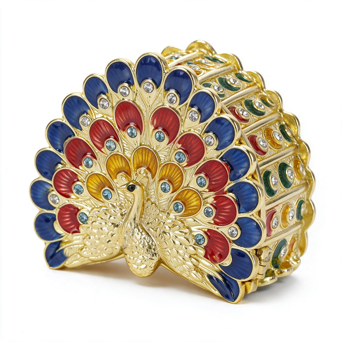 Enamel Peacock & Nature-Inspired Trinket Boxes