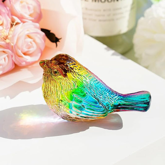 Blown Glass Bird Figurines - Crystal Collectible Decor for Home & Gifts