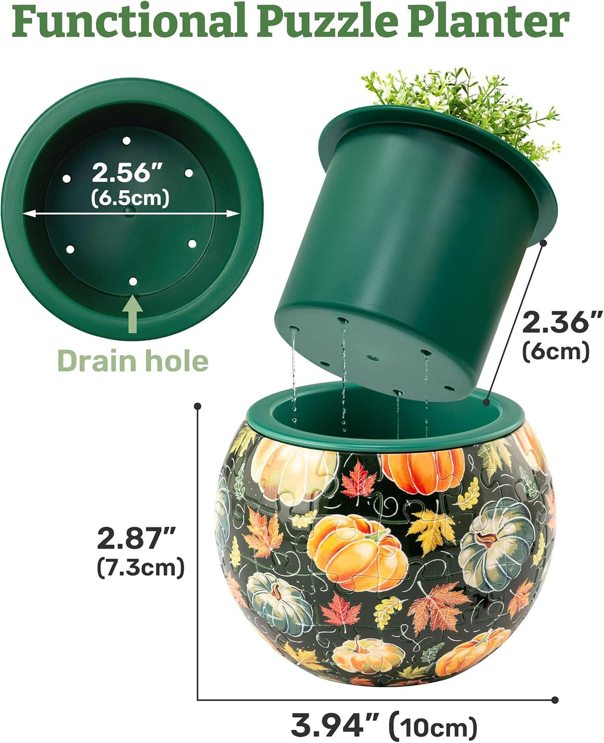 PieceRelax 3D Puzzle Planter – 80-Piece Decorative Plant Pot